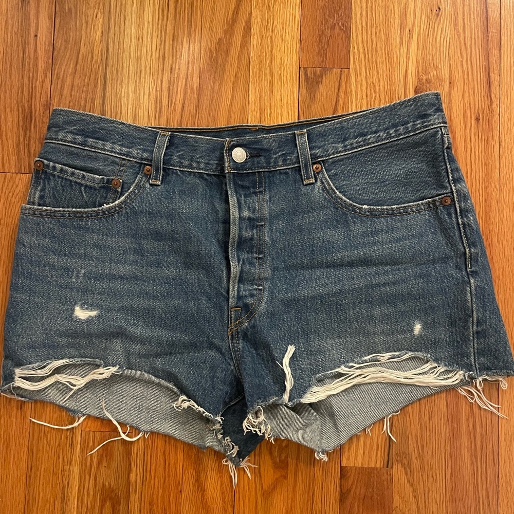 Levi's 501 Jean Shorts Distressed